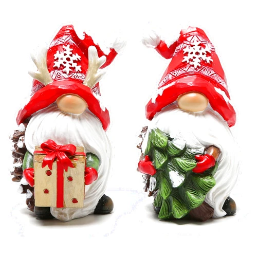 Hodao Christmas Resin Gnomes Handmade Christmas Resin Gnomes Holiday Present, Winter Table Christmas Tree Christmas Decorations Indoor and Display on Mantel or Window Sill