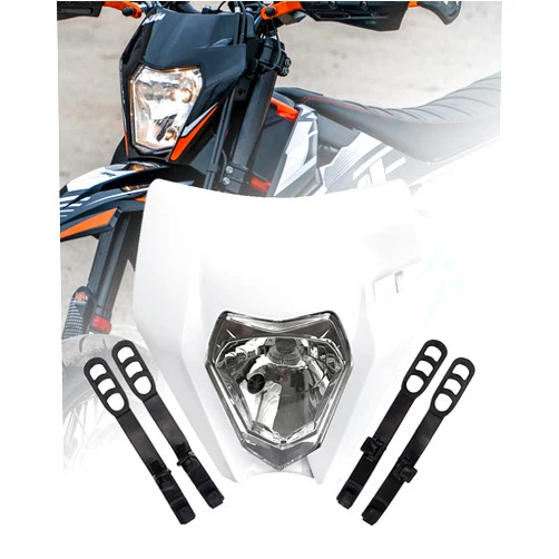 XINGWU Dirt Bike Headlight Kit,Pit Bike Headlight,Universal Motorcycle Headlight,Headlamp Frontlight,Motorcycle Head Lamp Kit for Most Dirt Pit Bike (white, Normal（XWLIGA)