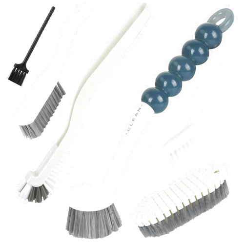Runloon 6 Pack Multipurpose Household Cleaning Brush Set, Deep Cleaning Brush Set with Grips Dish Brush, Scrub Brush, Bottle Brush, Shoe Brush, Groove Gap Brush, Keyboard Brush for Kitchen Bathroom (B)