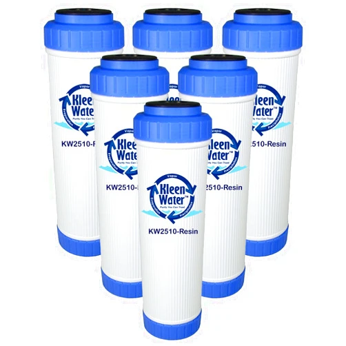 Kleenwater 2510-RESIN Filter Cartridge Replacement 6 Pack, for KW2510HW-KW2510-resin-Dish-Kit Filtration System
