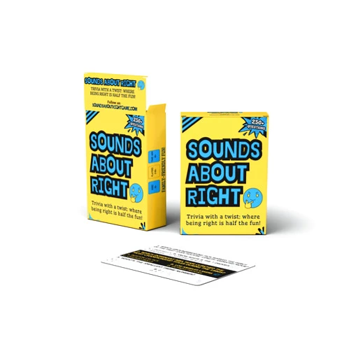 SOUNDS ABOUT RIGHT The Trivia Party Game with a Twist- being Right is Half The Fun | 250+ Questions