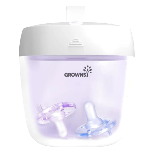 GROWNSY Pacifier Sterilizer Portable, UV Light Sanitizer on the Go, USB Charging Sterilizer Box, Pacifier Sanitizer 99.99% Sterilized in 59 Seconds (white)