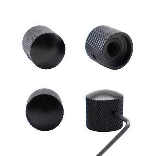 Samherome 4pcs Metal Guitar Knobs Volume Tone Control Knobs Dome Knobs with Allen Keys Screws for Fender Telecaster Gibson Les Paul Electric Guitar Bass, Fits 18 Coarse-Spline (Black)