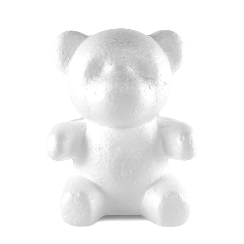 Super Z Outlet Foam Teddy Bear Shaped Round Nose Polystyrene Arts and Crafts Blank White DIY Mould Scultpture for Party Decorations, Wedding, Floral Arrangements (20cm x 13cm) (Pack of 2)