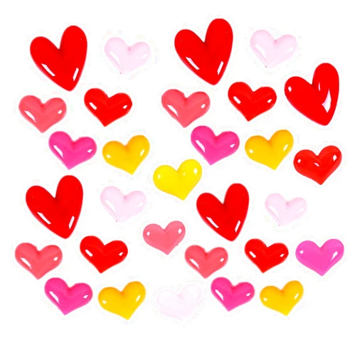 Ximkee Assorted 30Pcs Cute Heart Shaped Slime Charms Beads Resin Charms Slices Flatback Buttons for Jewelry Making Handicraft Scrapbooking Phone Case Decor