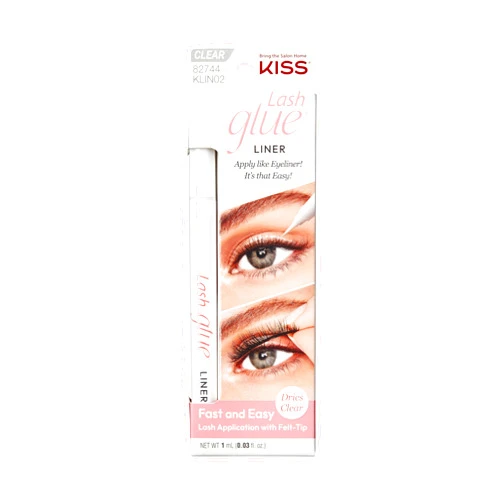 KISS Clear Lash GLUEliner, Felt-Tip Eyelash Adhesive, Clear Matte Finish, Foolproof Application, Easy Touch-Up, 0.02 Oz. 0.02 Fl Oz (Pack of 1)