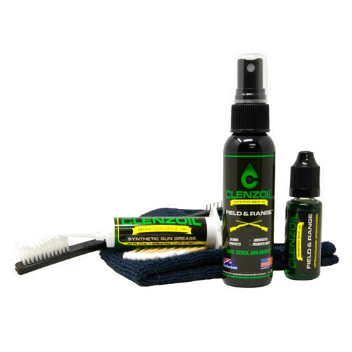 Clenzoil Field & Range Essentials Combo Kit - Cleaning Kit - All-in-One Gun Cleaning Kit - Firearm Cleaning & Gun Lubrication - Rust Preventative Kit - with Microfiber Towel, Gun Oil & Pump Sprayer