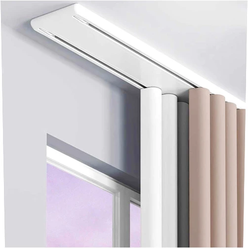Bcofo Double Row Curtain Track Silent Curtain Track Heavy Duty Drop Ceiling Curtain Track for Curtains-Room Divider for Living Room Bedroom Hospital Easy Install(White,3.5m(11.5ft))