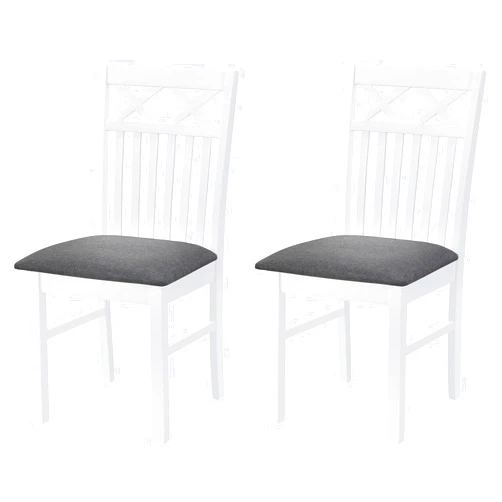 GTU Furniture Set of 2 Wood White Dining Chair, Armless Chair Kitchen Solid Wood Modern Style with Fabric Cushion