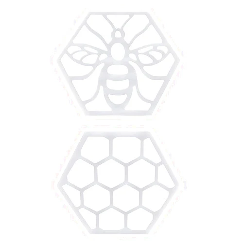 JIEDALIN 2 Pcs Bee Honeycomb Resin Coaster Molds DIY Silicone Moulds Hexagon Silicone Molds for Epoxy Resin Casting DIY Art Craft Cup Mats