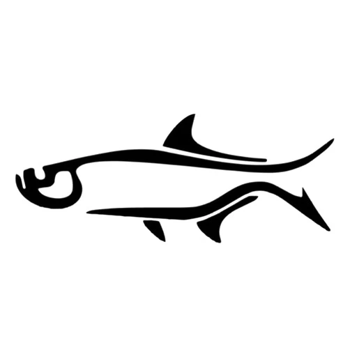 QooSNJJ 2 Pcs Car Sticker 17CM6.8CM Tarpon Decal Vinyl Abstract Car Sticker Inshore Fish