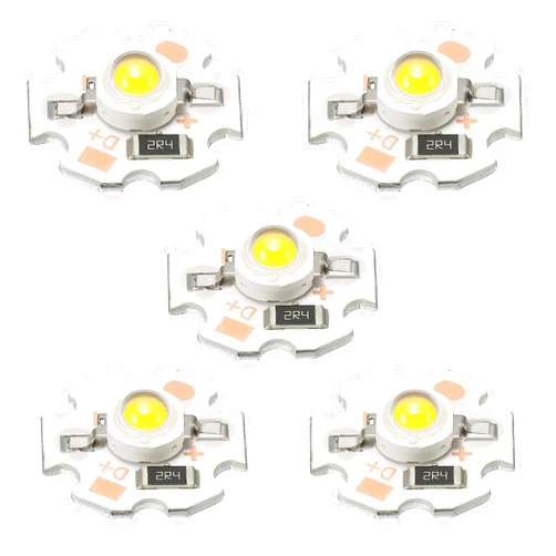 MECCANIXITY COB LED Light Chip Bead 3W 70lm 2000k 20mm 5VDC Energy Saving Bulb for Spotlight Floodlight Replacement Yellow 5Pcs