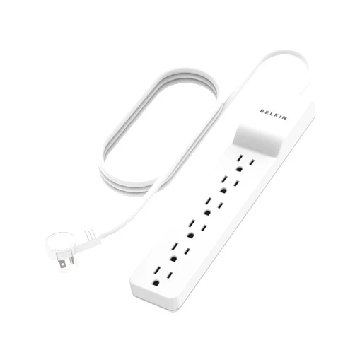 Belkin 6-Outlet Surge Protector Power Strip, 6ft Cord, 360° Rotating Plug - 1080 Joules Protection