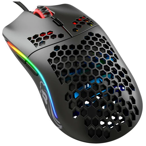 Glorious Model O- (Minus) Compact Wired Gaming Mouse - 58g Superlight Honeycomb Design, RGB, Pixart 3360 Sensor, Ambidextrous, Omron Switches - Matte Black