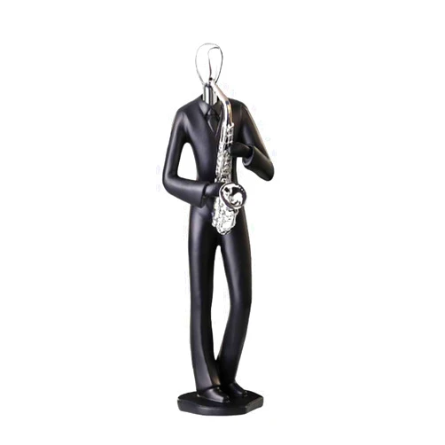 Healifty Home Accessories Musical Figurines Musical Instrument Player Figurine Resin Musical Modern Sculpture Collectible Abstract Statue Jazz Band Collection (Saxophone) Resin Art Statue