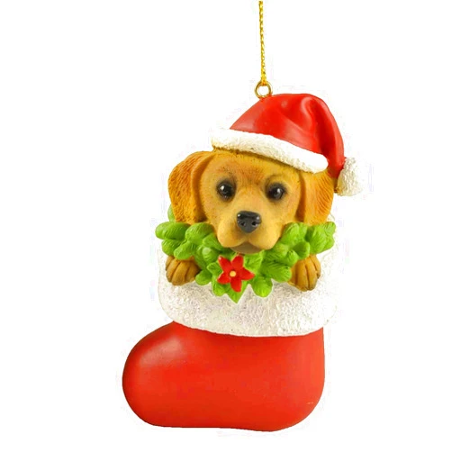 Cici & Jimmy Hand Painted Golden Retriever Dog Figurine for Outside Christmas Ornaments Decor