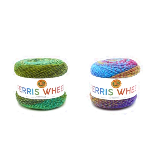 Lion Brand Yarn Ferris Wheel Yarn Evergreen and Vintage Carousel Multicolor Yarn for Knitting Crocheting and Crafts 1-Pack
