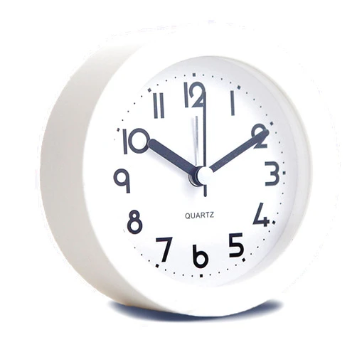 HIQU and HIST Alarm Clock with Backlight, 4 Inches White Desk Clock (White)