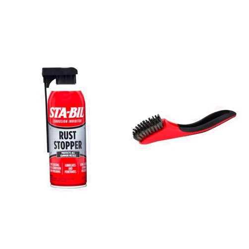 STA-BIL Rust Stopper Anti-Corrosion Spray + Warner Stainless Steel Stripper Brush
