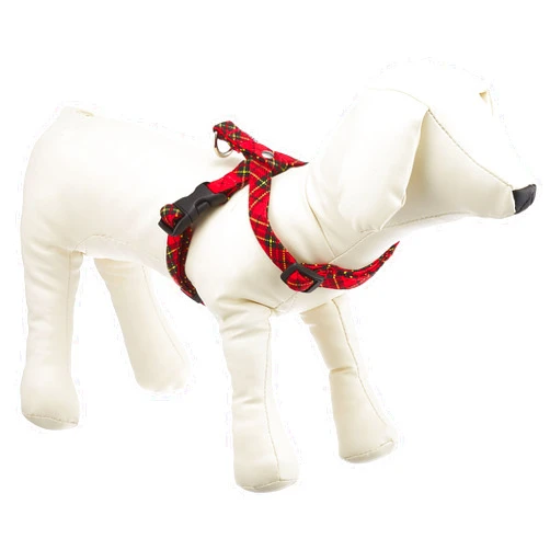 Toto & pal Toto&Pal Royal Tartan Check Neck Harness Red 15mm