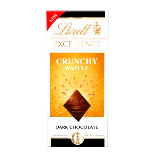 Lindt Excellence Dark Crunchy Waffle Chocolate Bar, 100g