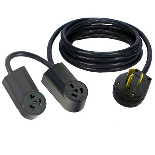 Getwiredusa Y Adapter 2-Way Connector 10-50P Male 3-Pin Stove Oven Range Plug To 10-50R & 10-30R Dryer Receptacle Outlet Box Dual Electrical Power Cord Splitter 220/250V NEMA FX439