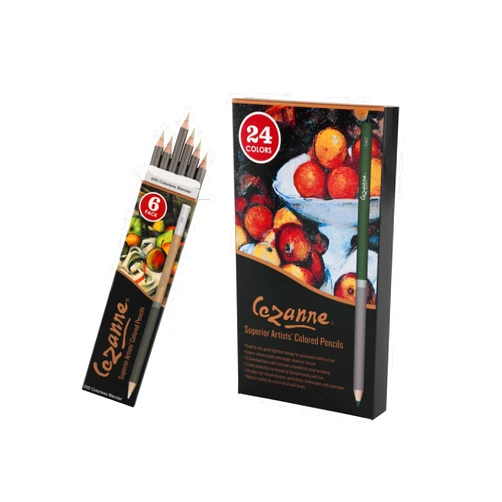 Cezanne Premium Colored Pencil Set with 6pk Colorless Blenders - Soft Wax Core Colored Pencils for Drawing, Blending, Coloring, Professional Artists & More! - 24-Count