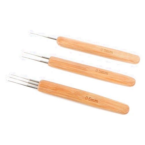 Orientdreads 3pcs 0.4mm/0.5mm/0.75mm Dreadlocks Crochet Hooks, Crochet Hooks for Dreadlocks, Dread Locks Crochet Loc Needle for Braid Craft (0.5mm (1 Crochet + 2 Crochets + 3 Crochets)