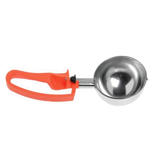 Vollrath 47388 S/S 8 Oz. / #4 Squeeze Disher with Orange Handle,Silver, 1 Count (Pack of 1)