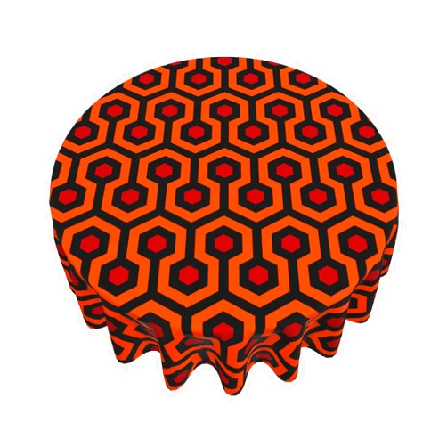 PrrtZabb Overlook Hotel Carpet The Shining Round Tablecloth 48 Inch Washable Polyester Table Cloth Water Resistant Spill Proof Table Cover Mat for Dining Kitchen Home Party Wedding Decoration