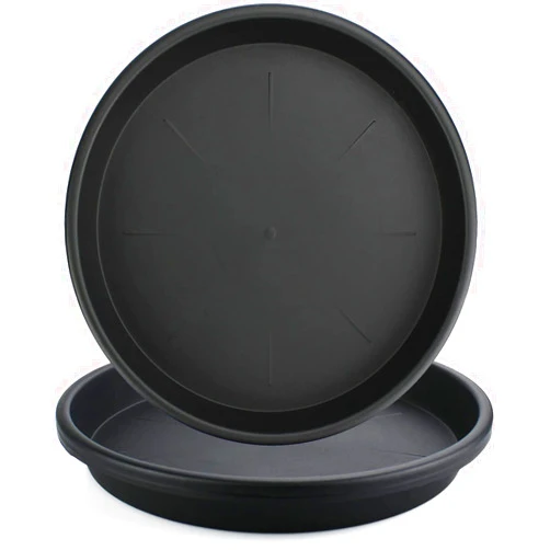 Lechay Black Plant Saucer for Indoors,3 Pack 12inch Plastic Flower Plant Pot Saucer, Plastic Plant Saucer Drip Trays for Indoor and Outdoor Plants(3)