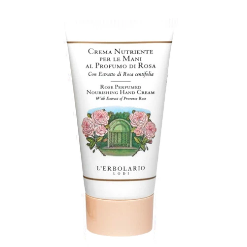 L'Erbolario L’Erbolario Rose Perfumed Nourishing Hand Cream - Hand Lotion for Dry, Cracked Hands - Floral Rose Fragrance - Skin Barrier Repair Cream - 2.5 oz