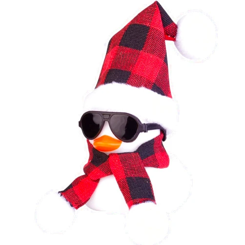 MuMyer Christmas Rubber Ducks Car Ornaments White Duck Car Dashboard Decorations with Mini Christmas Hat Scarf and Sunglasses for Winner Home Christmas Decor, 2 Inches(Z17)