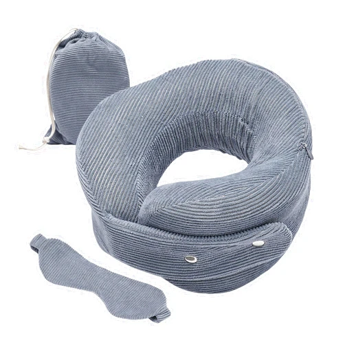 SUNBORRY Travel Neck Pillow, Adjustable Size, Memory Foam Fill, Comfortable and Portable for Airplane Traveling Sleeping
