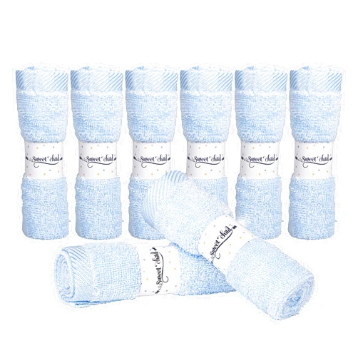 Sweet Child 8-Pack Baby Washcloths -Super Soft Rayon Washcloth, Baby Wash Cloths for Newborn,Infants and Kids, Bath Baby Towels, Body and Face Towel, Face Cloths for Washing Face (Grey)