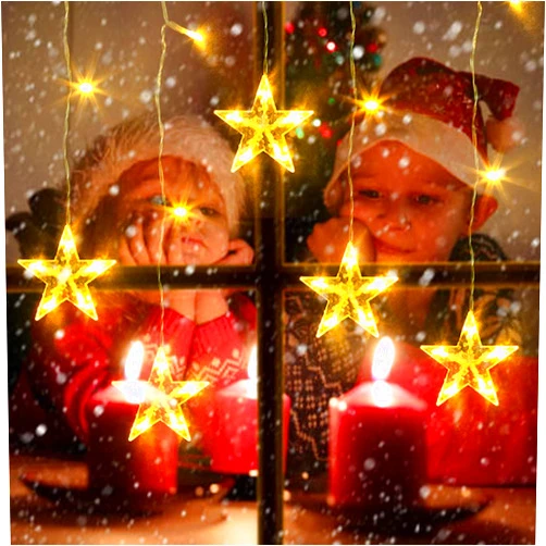 Elktry Christmas window lights with 5 stars