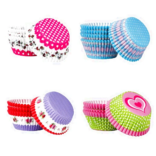 SKIDEC Cupcake Liners 4 Styles, Colorful Paper Baking Cups, Disposable Cupcake Wrappers Muffin Cupcake Liners for Holiday and Party Baking Supplies, 400 Pack