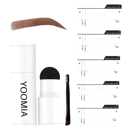 YOOMIA Eyebrow Stamp Stencil Kit And One Step Brow Stamp Shaping Kit Brow Stamp Tool Kit Waterproof Brow Stamp Long Lasting With Reusable Eyebrow Stencils (Auburn)