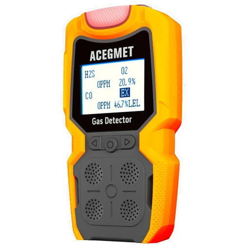 ACEGMET Gas Detector, ACEGMET 4 Gas Monitor Multiple Indicator (Vibration, Audible, Visual) H2S, O2, CO and LEL 4 Gas Monitor Personal Rechargeable 4 Gas Meter 2 Years of Sensor Life Gas Sniffer