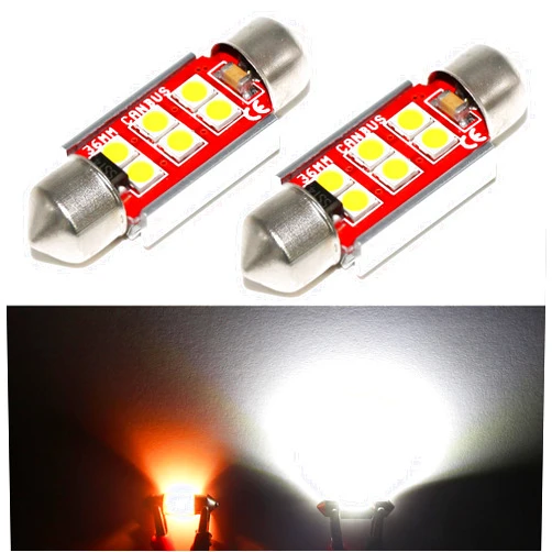 PHINLION 36mm DE3423 Festoon LED Bulbs, Super Bright 500 Lumens 3030 6-SMD Canbus C5W 6461 6418 DE3425 LED Replacement for Car Interior Map Dome Trunk License Plate Lights, 6000K Xenon White