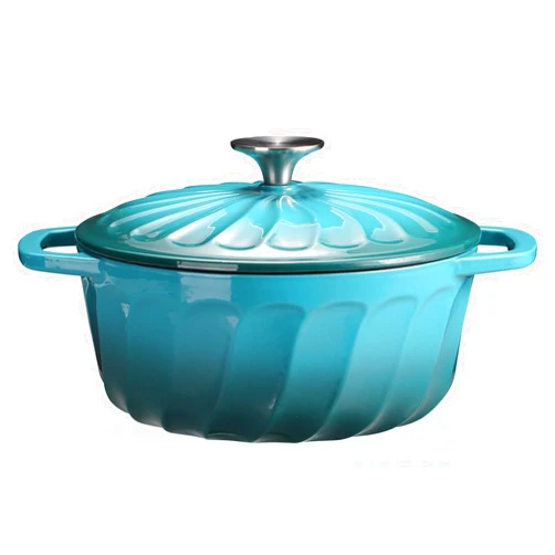 NSIRONS Enameled Dutch Oven with Lid,Cast Iron Dutch Oven Pot,Dual Handles for Bread Baking, Cook, Bake, Refrigerate Safe across All Cooktops(Green)
