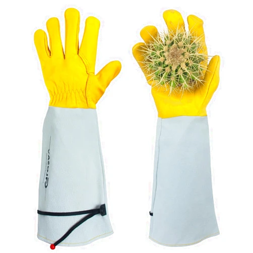 GLOSAV Gardening Gloves Thorn Proof for Rose Pruning & Cactus Trimming, Long Leather Garden Gloves for Women & Men (Large)
