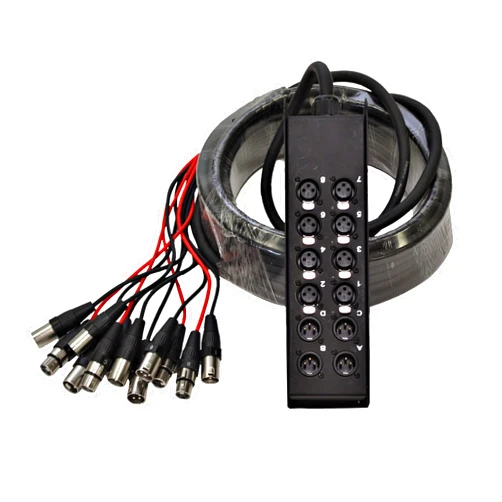 Seismic Audio Speakers 8 Channel Low Profile XLR Send Sub Snake Cable, XLR Splitter Cable, 50 Feet