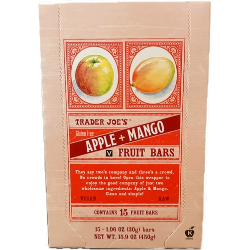 Generic Trader joes Apple and Mango Fruit Bars - GLUTEN FREE - 1 box of 15 bars