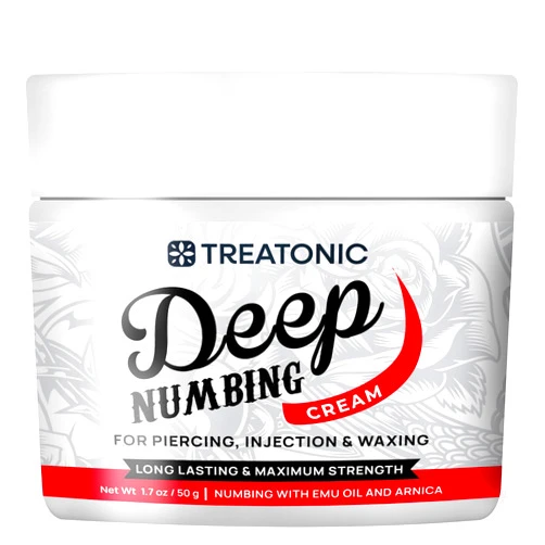 Treatonic Deep Numbing Cream (50g/1.7oz), Numbing Cream for Piercing, Waxing & Injections, Maximum Strength Painless Numbing Cream for Microneedling, Numbing Cream for Tattoos Extra Strength