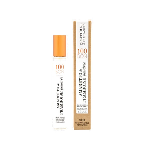 100 BON 100BON Amaretto & Framboise Poudree – Amaretto & Raspberry Fruit Fragrance for Women & Men – Warm & Sensual Organic Fragrance with Mandarin & Citrus Blossom - 100% Natural Fragrance Spray, 0.5 Fl Oz
