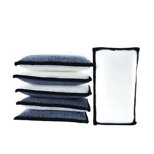 ANTSHINY Car Interior Scrubbing Sponge, Microfiber Car Wax Applicator Scrubber Pad, Car Detailing Microfiber Interior Scrub Pad,Washing Sponges for Car, Boat, Wood, Marble and Motorcycle - 6pcs (gray)