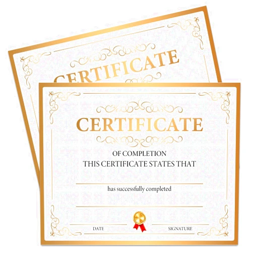 JioJio Chan 25 Gold Certificate of Completion, Certificate of Completion, Training Certificate, Course Completion Certificate, Student Certificate of Achievement and Recognition, 8x10 Inches