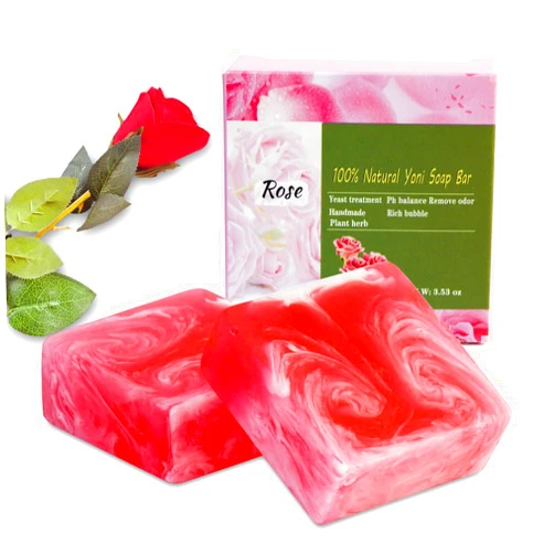 Shibarcle 2 PCS Yoni Soap Bars for Women, 100% Handmade Natural Yoni Bar PH Balanced & V Cleansing Bar Soap for Women, All Natural Soap Bar with Bubble Foam Net, Yoni Wash Away Odor 3.53oz/100g (pink)