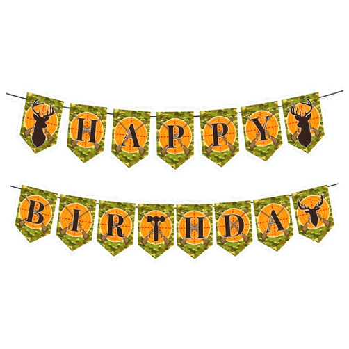 BHNACIER Gone Hunting Happy Birthday Banner Happy Birthday Party Hunting Banner Hunting Theme Party Decorations Deer Party Sign Decorations Hunting Birthday Banner for Camo Camping Hunter Themed Party Supplies